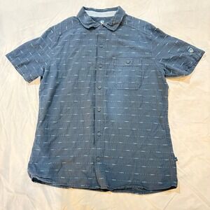 KUHL Mens Blue Striped Short Sleeve Button Down Shirt Size Small